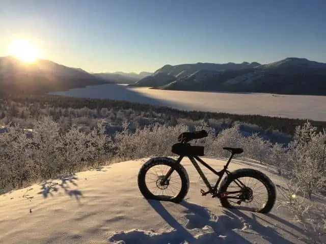Fat bike overlooking Fish Lake