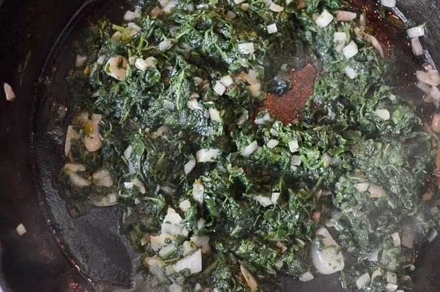 Creamed spinach on toast