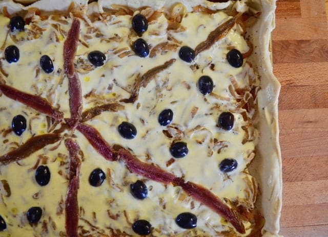 Onion and anchovy tart