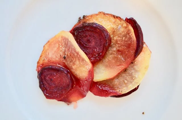 Beet and potato galette