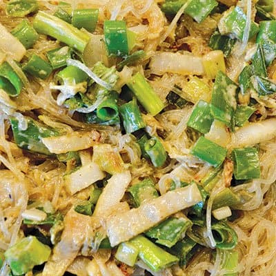 Peanut noodles with napa cabbage