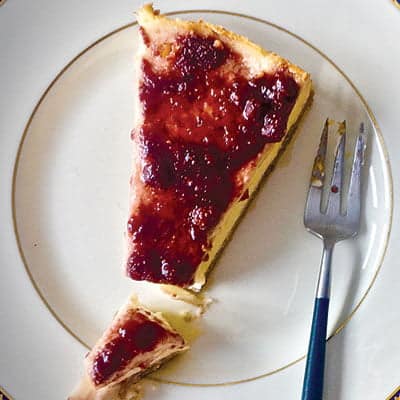 Ricotta Cheesecake with Wild Strawberry Jam