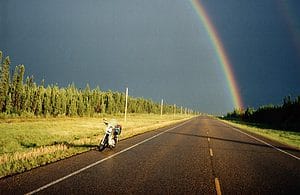 Returning to the Yukon from Edmonton, 1998.