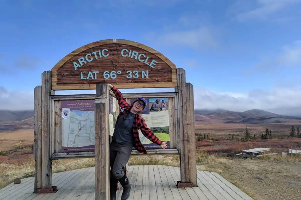 Arctic Circle sign on Dempster Highway