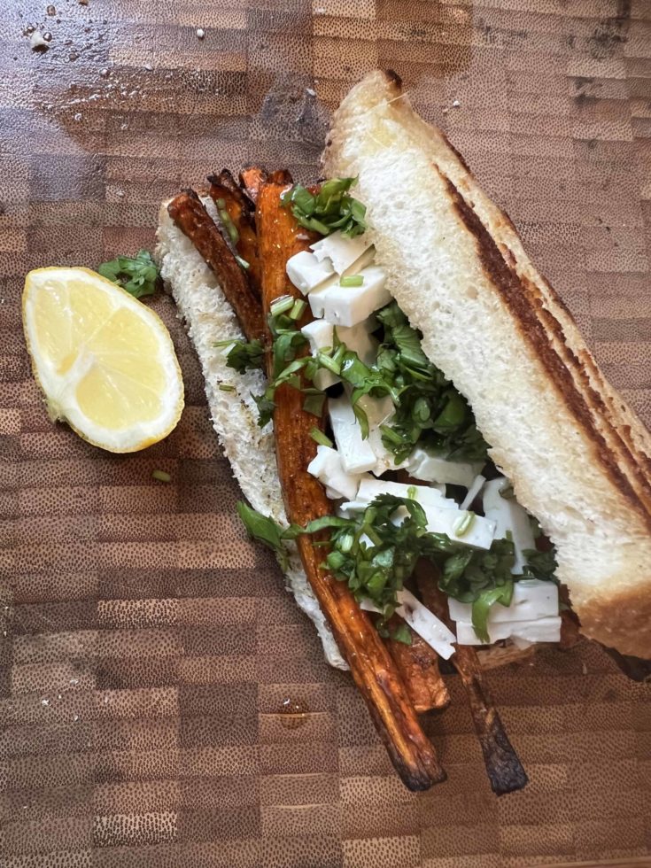 Spiced Carrot and Feta Sandwiches