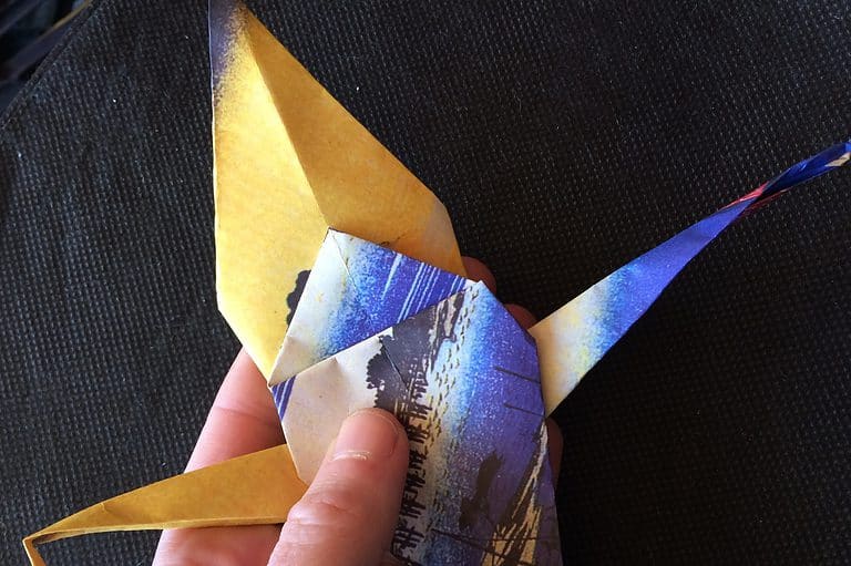Folding paper cranes