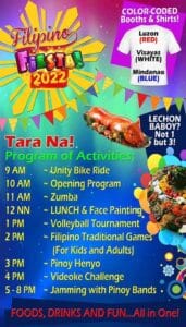 Filipino Fiesta Schedule