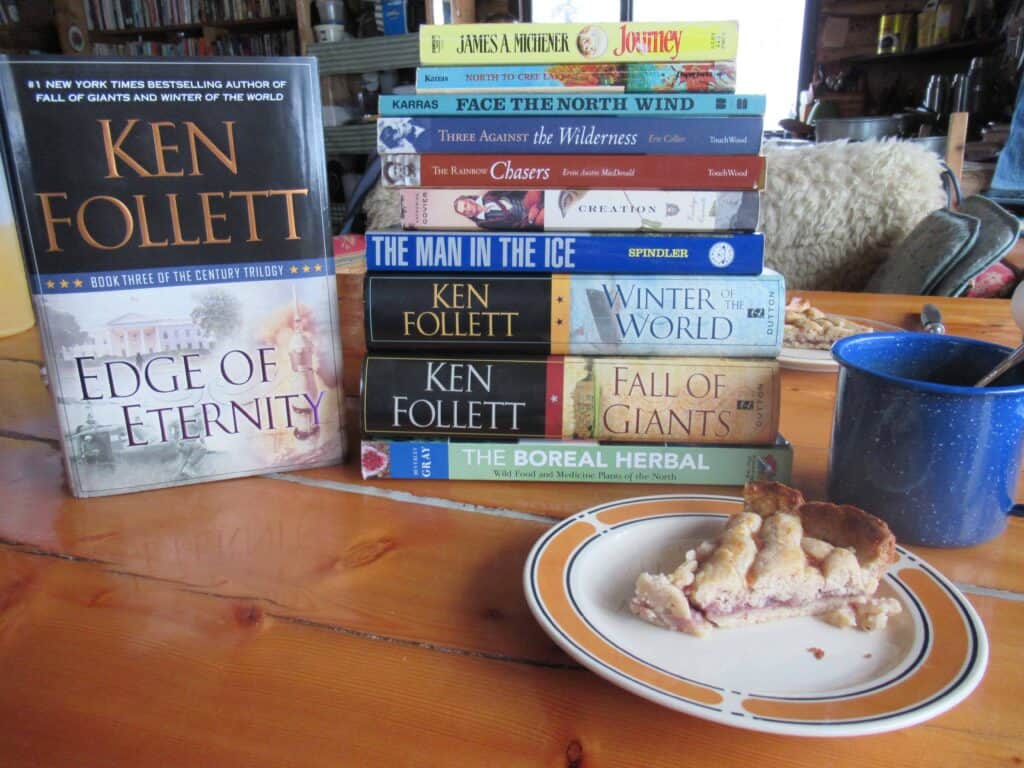 Looking at books and eating cake