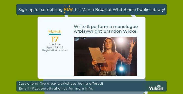 Mastering the Monologue: A theatre writing workshop with playwright Brandon Wicke
