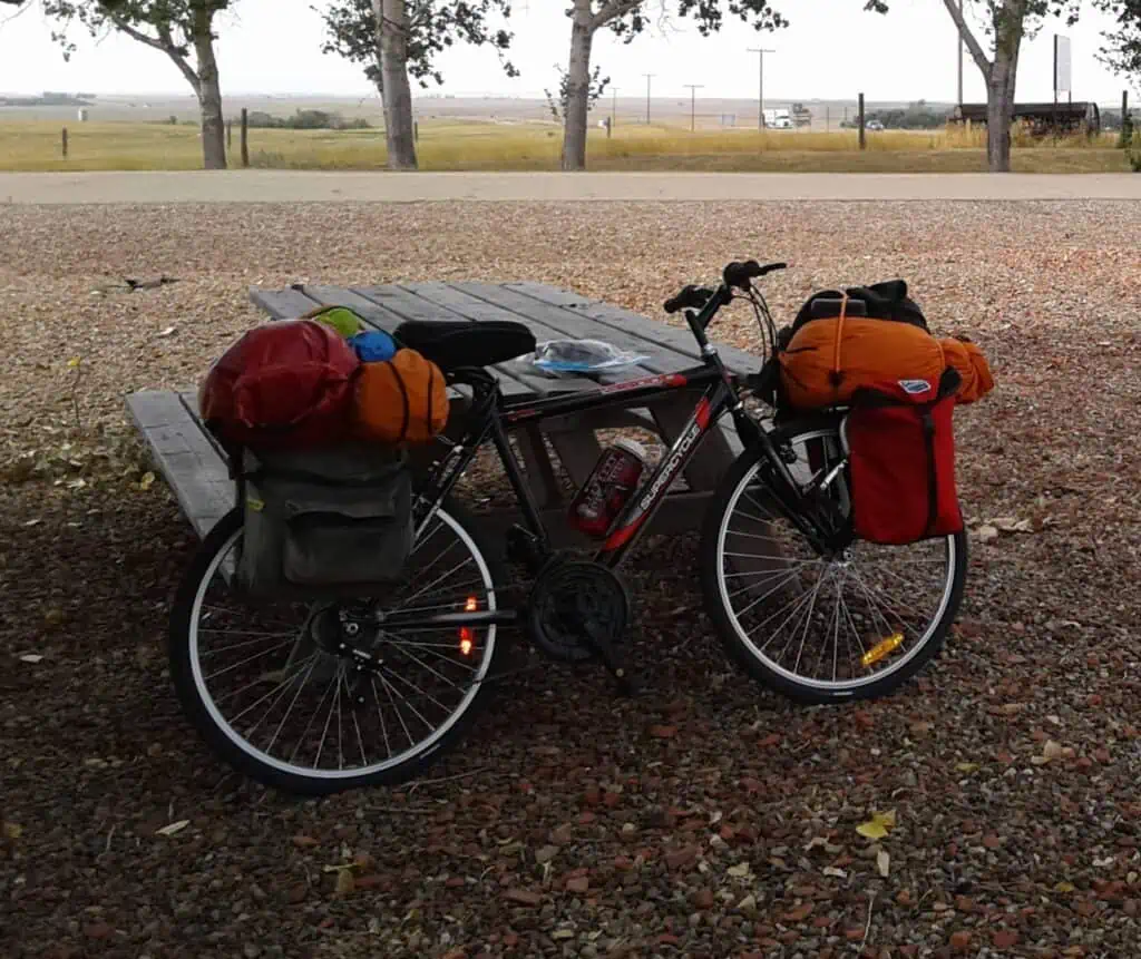 A fully loaded touring bike. Photo: Gabrielle Dupont