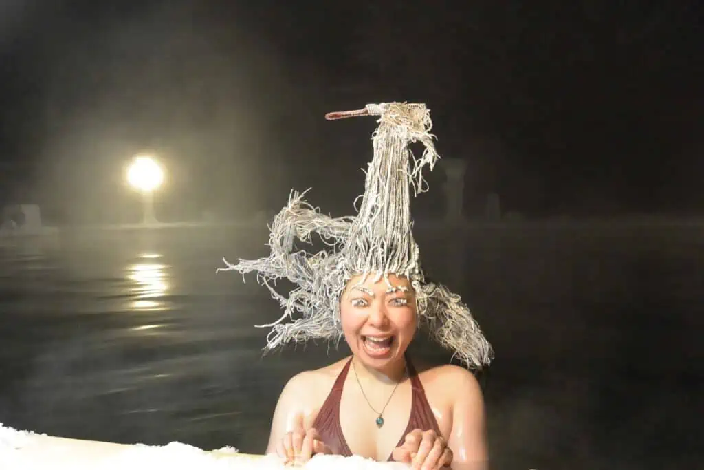 woman frozen hair